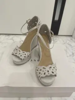 RANDA カットアウトウェッジサンダル　グレー