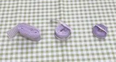 チェック柄リボン　パープル　全3種