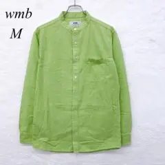 e4479 【wmb】爽やかグリーンのステンカラーシャツ メンズ 長袖カジュアル