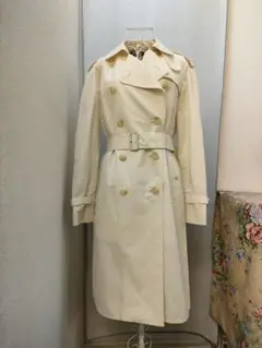 レトロ古着 バーバリー クリーム トレンチコート