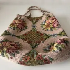 花柄　刺繍　バック　ショルダーにも