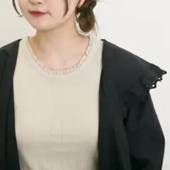SM2 サマンサモスモス エッジレーステレコノースリ オフホワイト