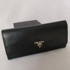 【美品】PRADA プラダ 長財布 サフィアーノ レディース 黒 ブラック