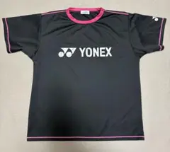 【美品】YONEX Tシャツ 練習着 ブラック×ピンク