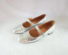 シルバーメリージェーンパンプス銀25cmノイエマルシェDADCP