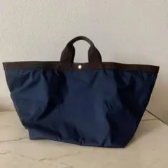 Herve Chapelier 713c 舟型トートバッグ ネイビー×モカ