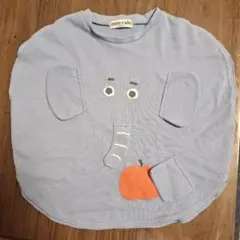 象デザインのライトブルートップス 100cm