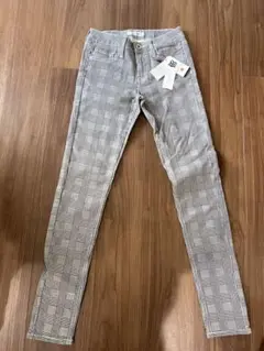 パンツ　バックナンバー【BACK NUMBER】チェック柄　白黒　未使用　25
