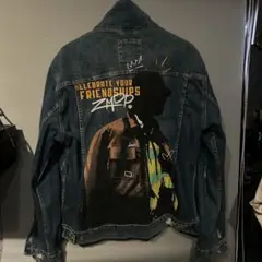 デニムジャケット グラフィックプリント付き