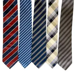 斜めストライプ チェック ブランドネクタイ 5本セット 学生向け 美品