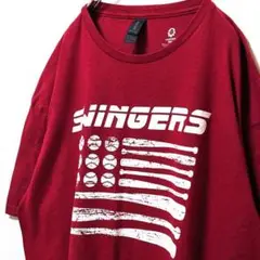 ギルダン スウィンガーズクラスオブ21 Tシャツ えんじ色レッド赤 XL古着