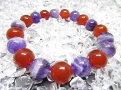 〇【アメジスト×カーネリアン】天然石ブレスレットパワーストーン