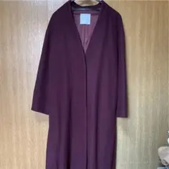 ノーカラーロングコート