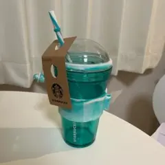 スターバックス タンブラー 水色 ストロー付き