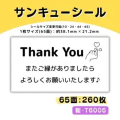 新・T6005／ケアシール 65面×4シート／サンキュー 宛名 おまけ