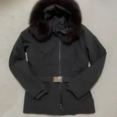 PRADA プラダ ダウンコート 2WAY レディース ブラック フード ファー