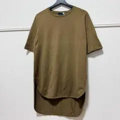 【美品】ATON エイトン ラウンドヘムＴシャツ　カーキ