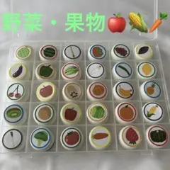 野菜　果物　食べ物　イラスト　絵合わせ　ペットボトルキャップ マッチング