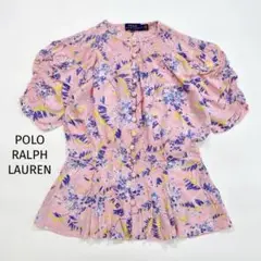 POLO RALPH LAUREN シャーリング ブラウス 花柄 0 ピンク