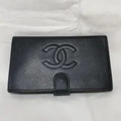 新年セール⭐️CHANEL キャビアスキン CC 長財布 がま口 ブラック