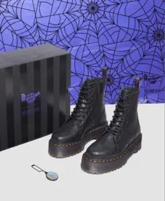【未使用級】ドクターマーチン ウェンズデー WEDNESDAY ローファー 黒 Dr.Martens】コーラン ウェンズデー ストラップ付 ローファー