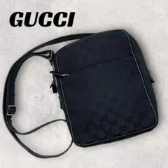 【美品】GUCCI ショルダーバック ブラック キャンバス 黒 サコッシュ