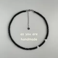 【Noir pearl choker】 ビーズ チョーカー / ビーズネックレス