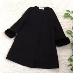 美品!アドーア ノーカラーコート 38 ミンク