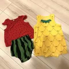 スイカ　パイナップル　セットアップ　ロンパース