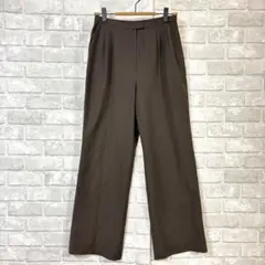 レリアン ハイウエスト パンツ M ブラウン 日本製 高級感 オフィカジ とろみ
