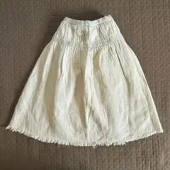 UNICA ホワイト フリンジヘム スカート 130