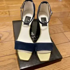 LANVIN　サンダル　スエード　ネイビー