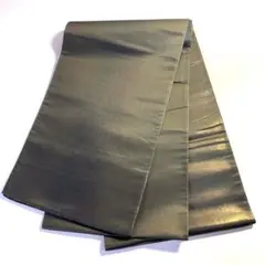2m2307 袋帯 絹 西陣織 金色 グレー 柄物 和装 着物