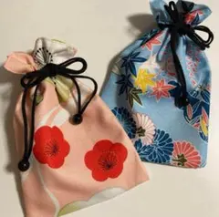 巾着 リバーシブル 和柄 布製 巾着袋
