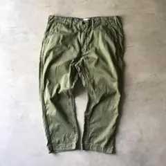 BEAMS　ビームス クロップドパンツ　カーキ　ペイズリー　内紐