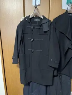 着用2回 ユニクロ +J ウールオーバーサイズダッフルコート M ブラック