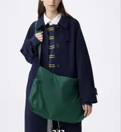 新品 GU キャンバスショルダーバッグ+E グリーン
