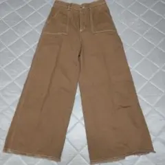 GU ブラウン ワイドパンツ