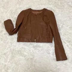 Noble ノーブル ラムレザー レザージャケット ライダース ブラウン