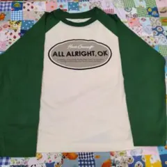グリーン/クリーム ラグランTシャツ 130cm