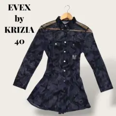 夏物大幅セール★　EVEX by KRIZIA シースルーシャツ黒　40/L
