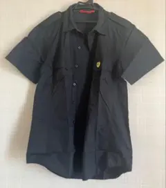 モナコで購入したフェラーリ 半袖メンズシャツ 黒　M 未使用品近(広告使用品)