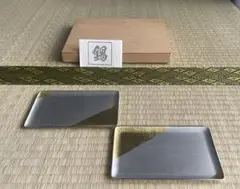 本錫　錫半　プレート　木箱付　新品未使用