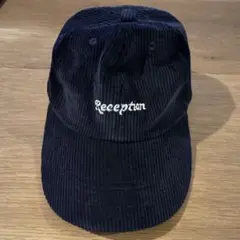 reception ネイビー コーデュロイキャップ