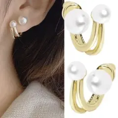 ツインパールバックキャッチピアス