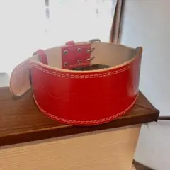 ゴールドジム レザーベルト レッド