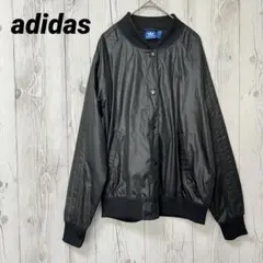 【adidas】アディダス　長袖　羽織り　黒　ボタン　ブルゾン