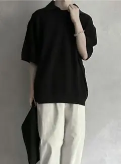 メッシュスキッパーポロシャツ M ブラック