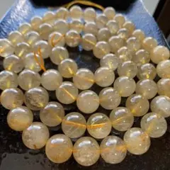 「C0509」高品質　ゴールドルチルクォーツ 12mm 1連