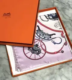 未使用　HERMES エルメス　SPRINGS プチカレ　シルク　スカーフ